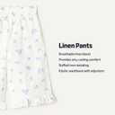 Amazon Essentials x Sofia Grainge Toddlers and Baby Girls' Cotton Linen Wide Leg Pull-on Pant with Ruffles, Size: 18M