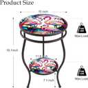 Outdoor Side Table Round with Storage Weather Resistant Easy Clean, 15 inches