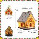Gingerbread House Light up Christmas Village-Collectible Buildings Decor - Candy House Indoor with LED Lights for Christmas Home Decor Gifts