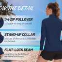 TACVASEN Women's Quarter Zip Pullover Golf Shirts UPF 50+ Long Sleeve Sun Shirts UV Protection Workout Tops (Large, Navy)