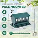 Zonon 12lbs Squirrel Resistant Bird Feeder with 71-inch Pole Set Metal Squirrel Proof Bird Feeders for Outdoor Garden Yard with Heavy-Duty Pole Mount