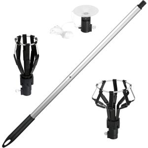 momolove 12FT Light Bulb Changer for High Ceilings, Light Bulb Remover Tool High Ceiling,Light Extension Pole Changer with Baskets and Suction Cup (Black)