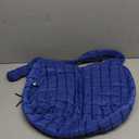 Puffer Quilted Tote Bag for Women Nylon Crossbody Bags Puffy Purse Hobo Large Shoulder Bag Trendy (Navy Blue)