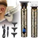 Hair Clippers for Men Hair Trimmer for Barbers,Professional Cordless T Blade Trimmer, Beard Edger Liners for Men,Barber Shavers for Hair Cutting,Gold Knight Close-Cutting Hair Machine