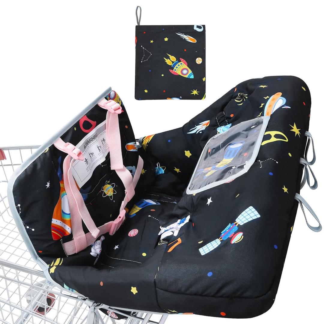 YooxArmor Shopping Cart Cover for Baby, Cotton Cart Cover for Babies, Soft High Chair Cover Grocery Cart Cover for Baby Boy and Baby Girl, Portable Toddler Infant Highchair Cover for Restaurants