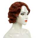 MEDISIFA Short Red 1920s Wig for Women Gatsby roaring 20s Finger Wave Party Synthetic Full Vintage Wigs for Womens Lady Cosplay Costume Fancy Dress 1920 Flapper Wig