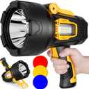 MIXILIN Rechargeable Spotlight 99,000 Lumens, Super Bright LED Spotlight Flashlight Outdoor with COB Light & Foldable Tripod, 10000ɱAh Long Lasting Large Handheld Spot Light for Boating Camping