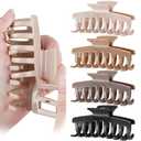 TOCESS Nylon Hair Claw Clips: Flexible & Unbreakable Safe Large Hair Claws for Thick/Thin Hair Women - Strong Hold 4 Pack 4 Inch Big Jaw Clips - Perfect Stocking Stuffers