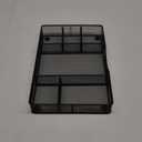 Desk Drawer Organizer Tray, Metal Mesh Drawer Organizers Office, 6 Adjustable Compartment, Desk Organizer Tray for Home Office 12.87L x 8.73D x 1.96H inch, Black, 1PC Medium