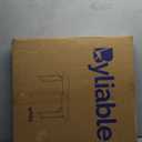 Folding Table 4 Foot Portable Heavy Duty Plastic Fold-in-Half Utility Table Small Indoor Outdoor Adjustable Height Folding with Carrying Handle, Camping and Party,White