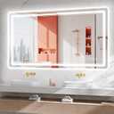 BEAUTYPEAK 24"x48" LED Bathroom Mirror with Lights, Backlit + Front Lit, Anti-Fog, Lighted Bathroom Mirror for Wall, HD Shatterproof Tempered Glass, Dimmable, Memory Function (Horizontal/Vertical)