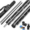 Carbon Fiber Pool Cue Stick Low Deflection Shaft Professional Billiard Cue Stick with Hard Case and Accessories,12.5mm Tip, 58",20OZ