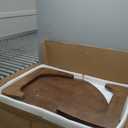 Modern Triangle Coffee Table: Unique Funky Soild Wood Coffee Tables for Living Room, Wooden Oval Mid-Century Modern Abstract Tea Tables for Patio Office Balcony (Black, 43" L x 31" W x 16" H)