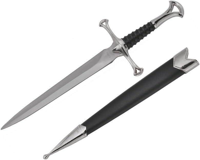 Medieval Sword Prop - Stainless Steel Short Sword with Sheath - 13.5-Inch Renaissance Sword Prop with Scabbard - LARP Sword with Metal Casting Fitting - Sword for Cosplay, Costumes, Events