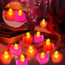 Valentines Day Decorations, 24 Pack LED Heart Tea Lights Candles Battery Operated Red Pink Valentines Day Lights Heart Shaped Flameless Candles for Romantic Night Anniversary Wedding Table Party Decor