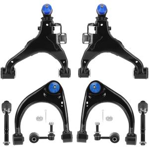 8pc Front Upper Lower Control Arms Suspension Kit Fit for Toyota for Sequoia 2008-2019 for Tundra 2007-2019 with Ball Joint Sway Bar End Link Tie Rod End K621307 K621308