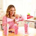 Thyle 6 Pack Valentine's Day Gifts Buckets with Label Flags, Red Heart Popcorn Treat Buckets Plastic Heart Party Favor Boxes for Valentine Gifts Filling Galentine Party Supplies Weddings Anniversary