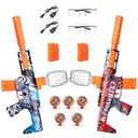 2 Pack Splatter Blasters, Full Auto Splat Blaster Toy Kits, 50000+, 10 Rs Per Seconds, 600 Hopper, Outdoor Team Game Activities Toy, 2 Rechargeable Batteries, Age 12+ Year Up