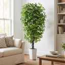 Artificial Ficus Tree Indoor, 7FT Realistic Large Fake Trees