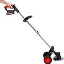 650W Cordless Weed Wacker  20V Electric Weed Eater with 2 Batteries, 3 Blades (Steel/Plastic), Telescopic Pole (35-47"), Lightweight & Anti-Winding for Lawn, Yard, Garden & Weeds (Black)