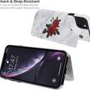 LETO for iPhone 11 Pro Max Case,Leather Wallet Case Flip Folio Cover with Fashionable Flower Designs for Girls Women,Card Slots,Protective Phone Case for iPhone 11 Pro Max 6.5" Roses and Marlbe