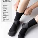 GLENMEARL Crew Socks for for Men & Women, 5 Pairs Cushioned Athletic Cotton Socks, Moisture Calf Boot Socks for Hiking (Black, M)