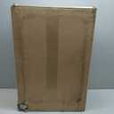 24 Inch Hardside Checked Luggage with Leather Handle, PC Zipperless Suitcase with Spinner Wheels and TSA Locks, Lightweight Checked Luggage for Travel, Silver