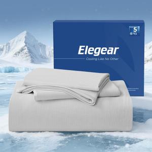 Elegear Silver Infused Cooling Bed Sheets Queen, Arc-Chill 3.0 Cool Tech, Silver-Ion Freshness, Cooling Sheet Set for Hot Sleepers & Night Sweats, Breathable Soft & Dry, Deep Pocket 18", 4PCS