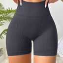 3 Piece Tie Dye Ribbed Workout Shorts for Women Seamless Gym Athletic Yoga High Waist Shorts (Black, L)