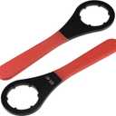 uxcell O-Type Collet Chuck Wrench Spanner for ER40 Lathe Clamping Nut with Red Non-slip Handle 2pcs