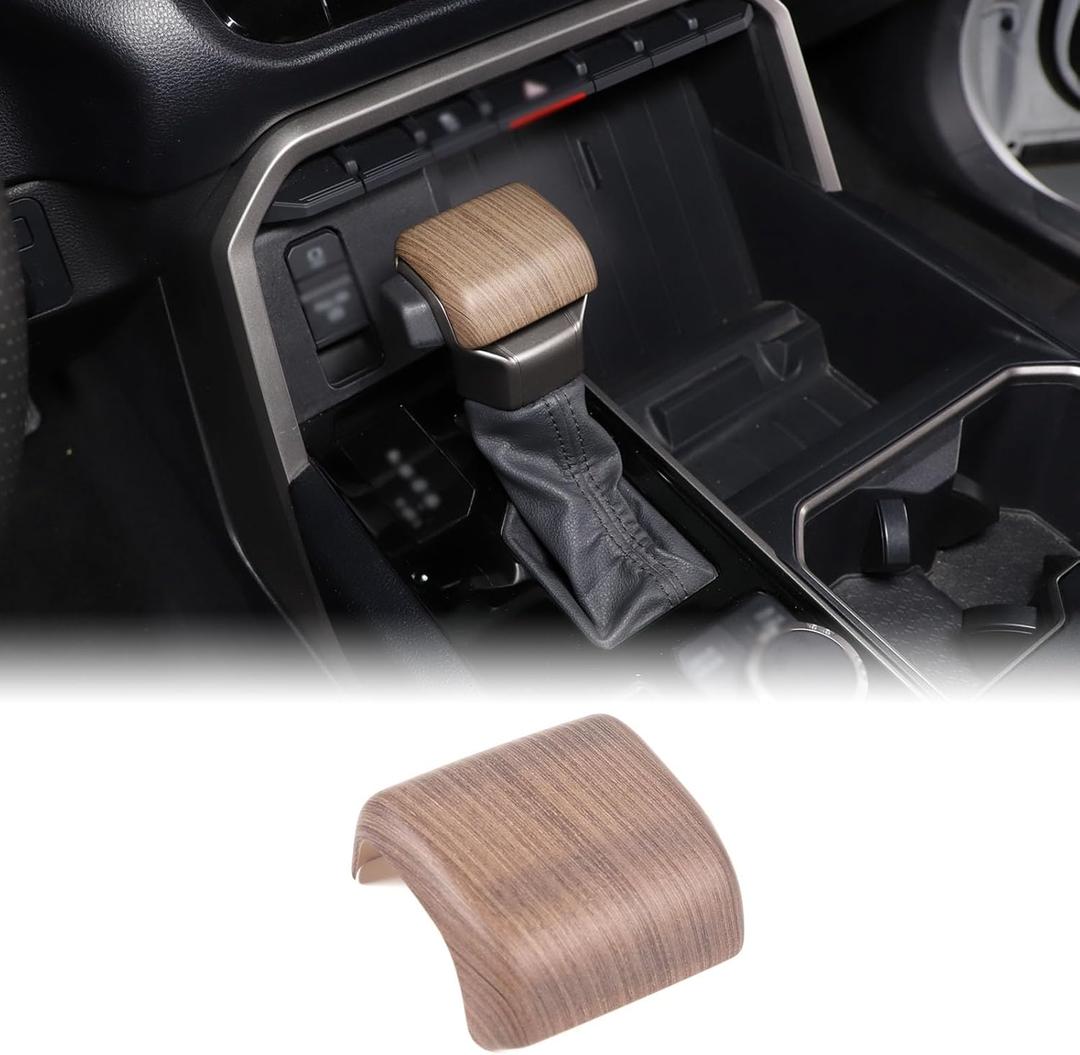 Aunginsy Car Gear Shifter Hand Brake Cover Trim Compatible with Toyota Tundra 2022+, Sequoia 2023+ & Tacoma 2024+, ABS Automatic Center Console Gear Shift Head Knob Scratch Protector Cover Accessories (Pear Wood Grain Pattern(A))