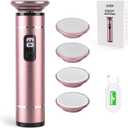 Electric Callus Remover for Feet - Nano Glass Head, 3-Speed Adjustable, Rechargeable, Pain-Free Dead Skin Exfoliator, Portable & Waterproof Design for Soft Smooth Heels (2 Coarse/Fine Heads)