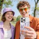 Magnetic for iPhone 14 Pro Max Case [Compatible with Magsafe] Colorful Floral Flower Pattern Design, Full Body 2 in 1 Shockproof Scratch Resistant Protective Cover for Women Girl (White)