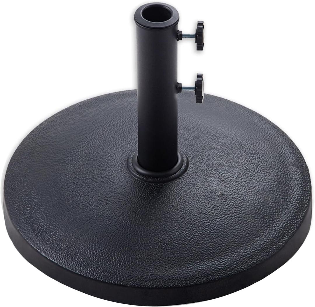 Helios&Hestia 42 lb Heavy Duty Round Resin Outdoor Umbrella Stand Base Weight for Patio Market Table Umbrella, Black