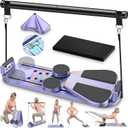 Pilates Board, Pilates Reformer Sets, 15 in 1 Multifunctional Pilates Board for Women, Portable and Foldable Pilates Reformers Machine with Digital Display (Purple)
