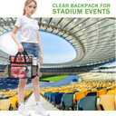 MAY TREE Clear Bag for Stadium Events, 12x6x16 Clear Tote Bag with Removable Strap, Transparent Bag for Concert Sports Gym, White Guita-Strap