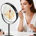 Lighted Makeup Mirror, 20X/1X Magnifying Mirror with 3 Color Light, 9 Inch Rechargeable Makeup Mirror with Lights and Magnification, Brightness Adjustable, 360 Rotation Vanity, Gift for Women