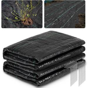 4x30ft Landscape Fabric Heavy Duty,Thicken Block Gardening Ground Cover Mat,Garden Cloth,Black Plastic Ground Cover,Commercial Driveway Fabric (4 * 30ft, 2Pack)