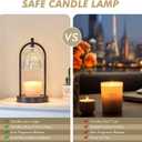 GyroVu Candle Warmer Lamp with Timer, 3-Level Dimmable Candle Lamps Vintage Glass Shade, Candle Warmer Light Wax Melt Warmer for Scented Wax, Black Warmer Lamp for Women Home Decor (2 Bulbs Included)