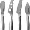 BOSKA Stainless Steel Cheese 4 Knife Set - Mini Copenhagen Knives For All Types of Cheese - Silver Non-Stick - Dishwasher Safe - For Kitchen Cooking