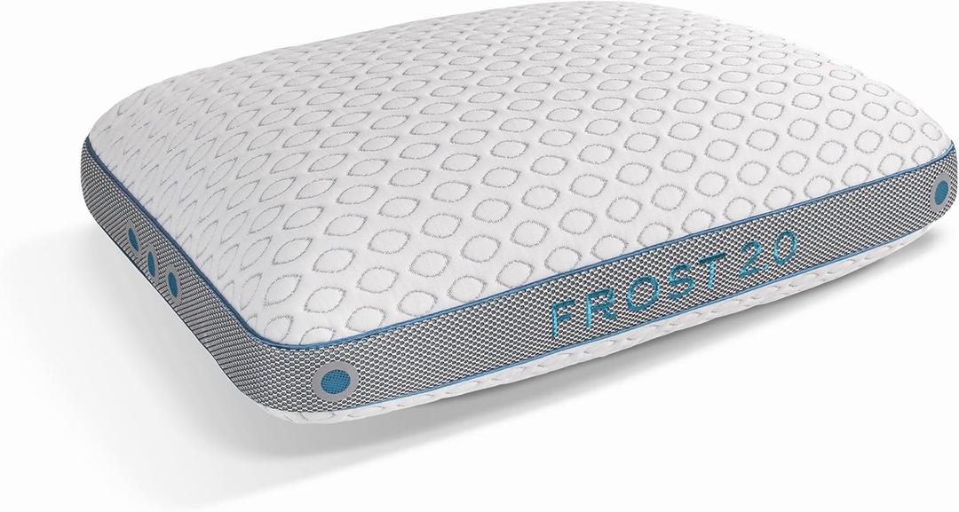 Bedgear Frost Performance Pillow - Size 2.0 - Cooling Bed Pillow for Hot Sleepers - Medium Firmness Pillow for All Sleep Positions, Hypoallergenic, Washable & Removable Cover - 20" W x 26" L x 5.75" H (Standard)