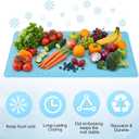 48 x 28'' Large Freezable Ice Mat for Food Trays, Reusable Food Cooling Gel Mat for Buffet, Charcuterie Boards, Veggie & Cheese Platters, Kitchen Picnic Parties Supplies(Blue)
