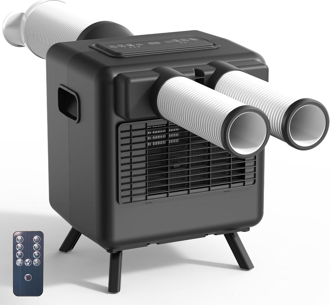 Tent Air Conditioner - Portable Air Conditioner 3300BTU, Compact Air Cooler AC Unit Fast Cooling, 24H Timer, Safety Lock, 3 Modes for Tent, Camping, RV, Truck, Outdoor, Indoor (Black)