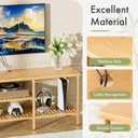Amazer Bamboo TV Stand for 60 65 Inch TV, Entertainment Center with 3 Tier Open Storage Shelf, Wood TV Table for Living Room, Bedroom, 59 x 15.75 x 22.4 inches