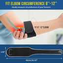2 x Elbow Brace for Tendonitis, Adjustable Tennis & Golfers Elbow Strap with 2PCS Compression Gel Pads, Counterforce Brace for Tendon Pain Relief & Support Fit Men and Women 8"-12" (1)