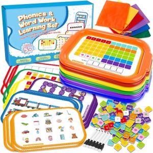 Phonics Magnetic Letter Tiles,6 Set Magnetic Letter Trays Word Work Study in Groups,Phonics Manipulatives Magnets for Kids Teaching Tiles,Phonemic Awareness,Science of Reading Classroom Must Haves