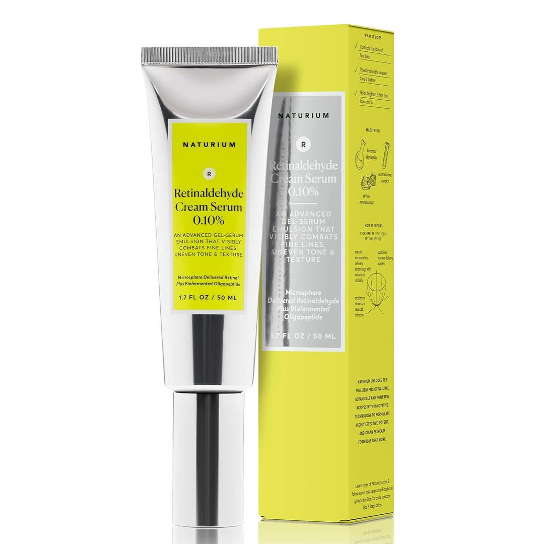 Naturium Retinaldehyde Cream Serum 0.10%, Advanced AntiAging & Smoothing Potent Face & Skin Care, 1.7 oz