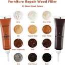 SEISSO Wood Repair Kit Touch up Paint Restore Any Wooden Furniture Stain, 12 Colors Cover Surface Scratch for Wooden Floor Table, Filler Furniture Paint Oak, Cabinet, Door, Veneer, Walnut