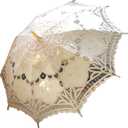 Handmade Lace Parasol Umbrella, Ivory, Victorian Style, 32 Inch
For Wedding, Bridal Party, Photo Props
