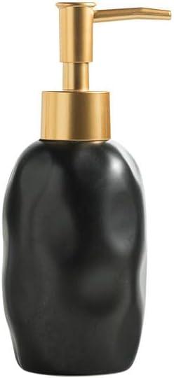 YYW Soap Dispenser 6.7oz Soap Dispenser YYW Bathroom Ceramic Hand Soap Dispenser with Unique Design Refillable Dish Soap Dispenser for Kitchen Bathroom (Black)